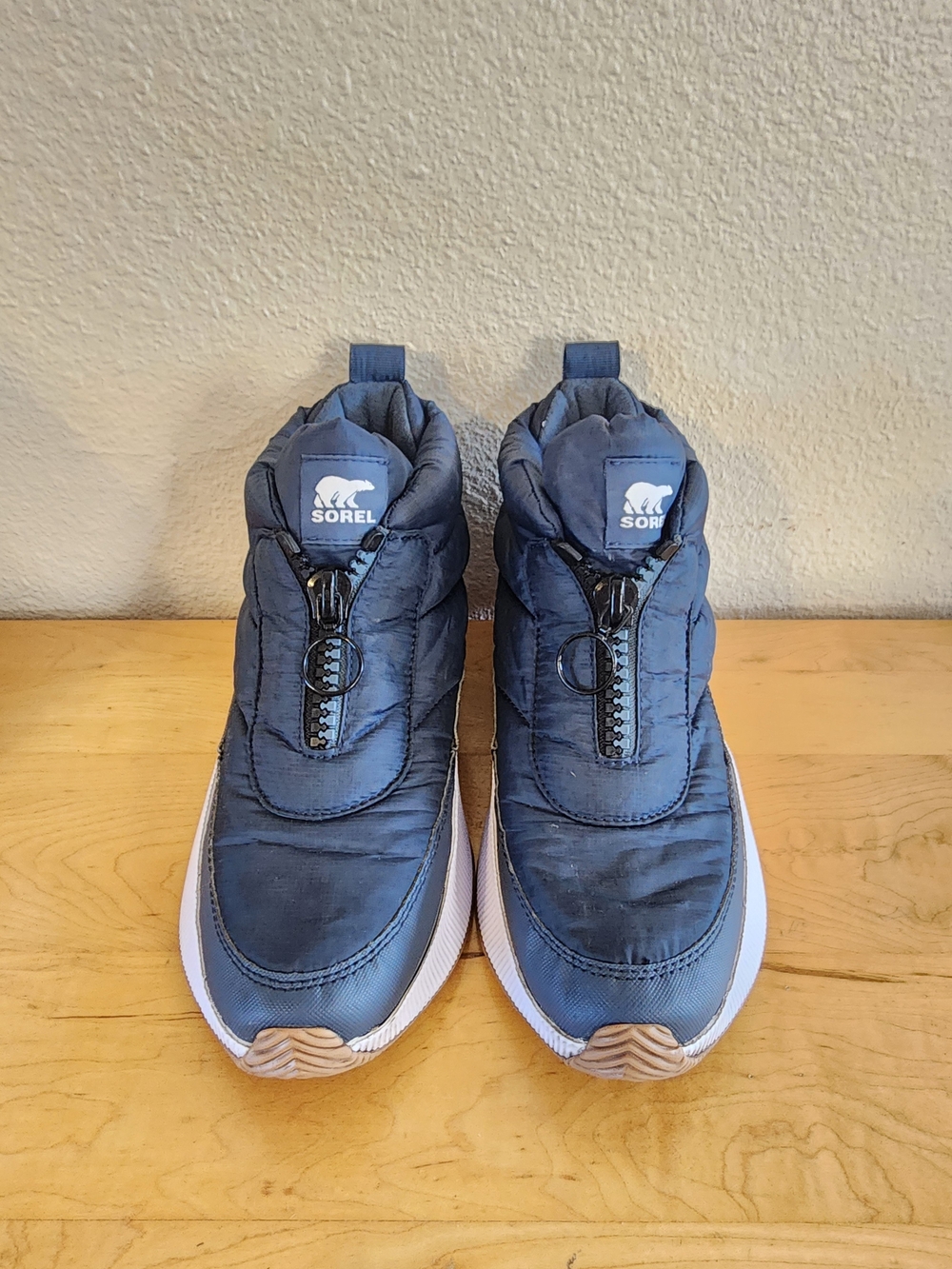 Sorel Blue Quilted Zip-Front Slip-On Sneakers